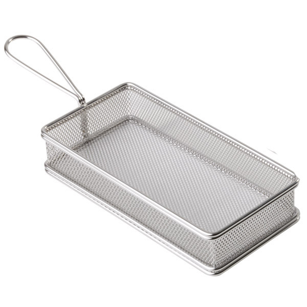 APS Servier-Frittierkorb 26 x 13 cm, H: 5 cm , Edelstahl, Griff: 9,5 cm