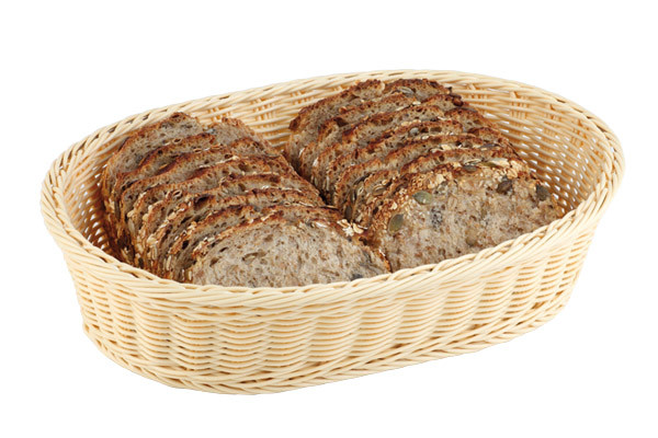 APS Tisch- und Buffetkorb, oval 28,5 x 17 cm, H: 8,5 cm , Polypropylen, beige