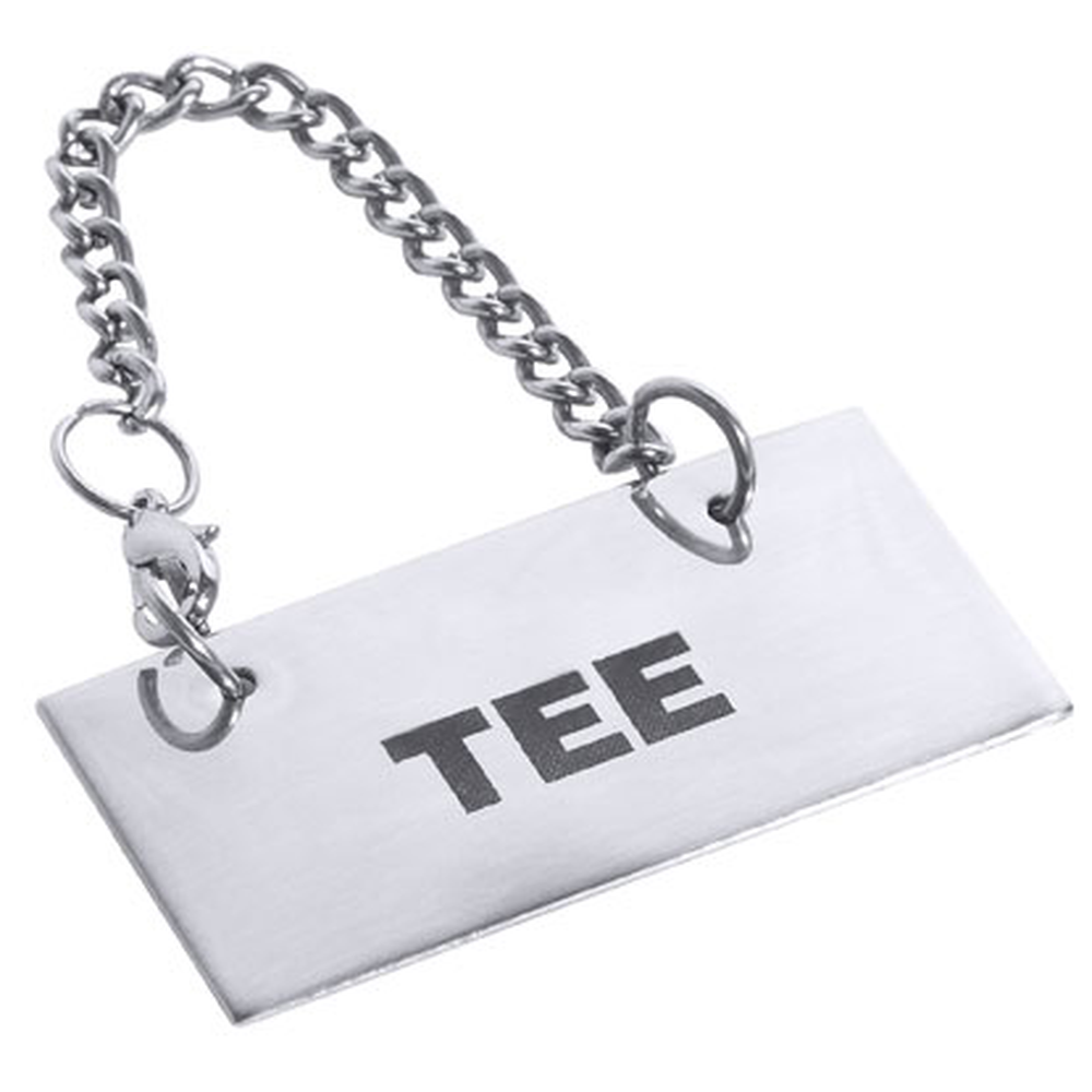 Contacto Schild für Kannen: TEE 5 x 2,5 cm mit Kette