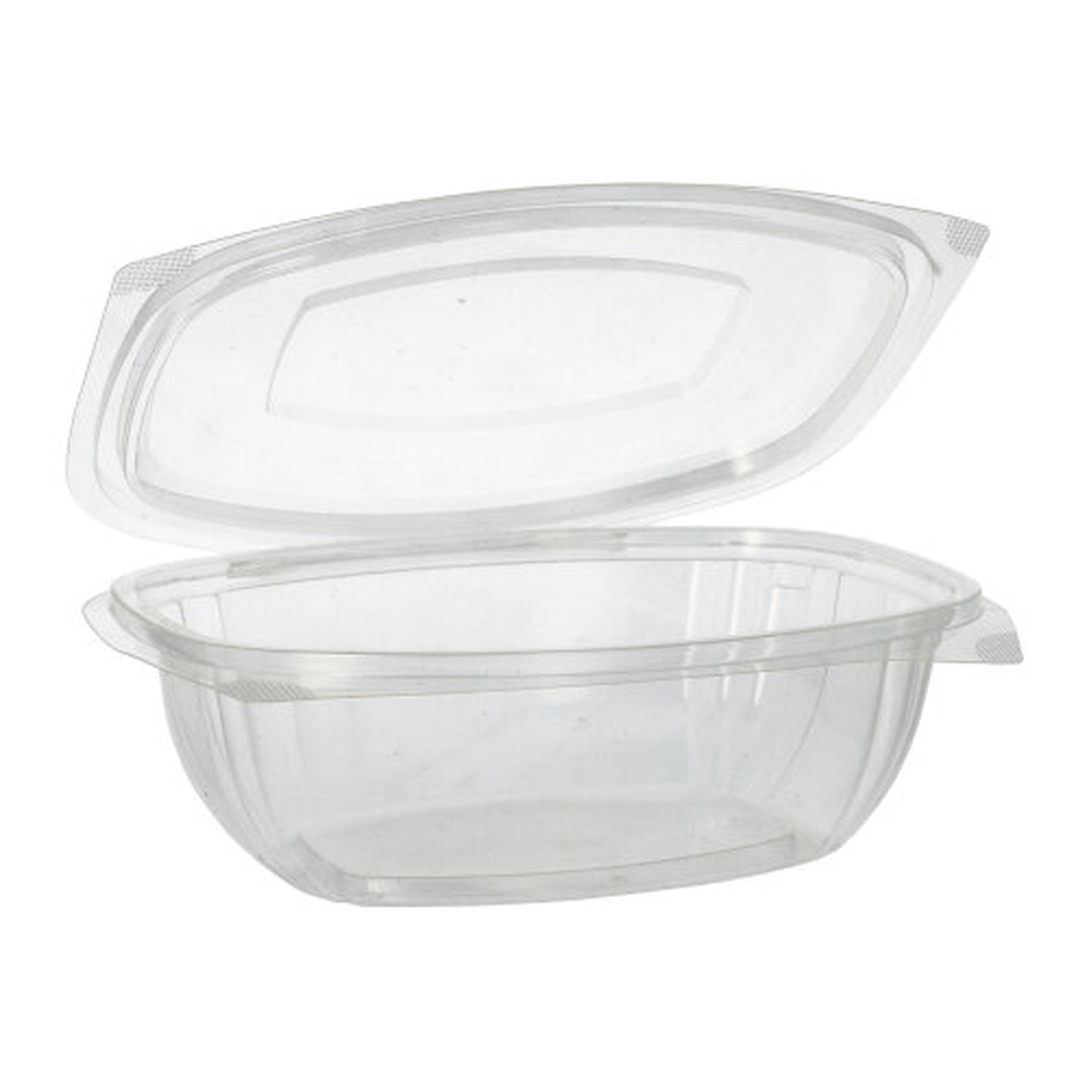 PAPSTAR Feinkost- und Salatschalen mit Klappdeckeln, PLA pure 1 l 7,6 cm x 