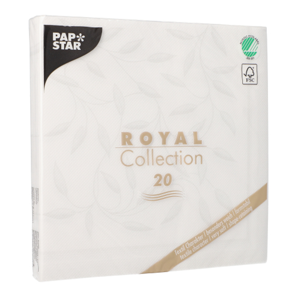 PAPSTAR Servietten ROYAL Collection 1/4-Falz 40 cm x 40 cm weiss New Medi