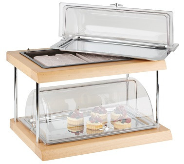 APS GN 1/1 Kühltablett Vitrine 60 x 41 cm, H: 36 cm , 60 x 41 cm, H: 36 cm , Set