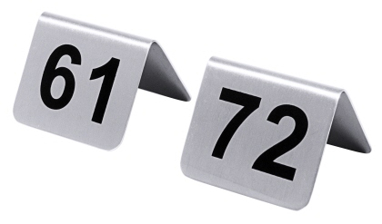 Contacto Tischnummernschilder 61-72 mit schwarzem Siebdruck