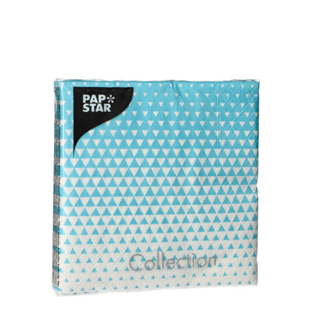 Papstar Servietten, 3-lagig 1/4-Falz 25 cm x 25 cm türkis "Optik"