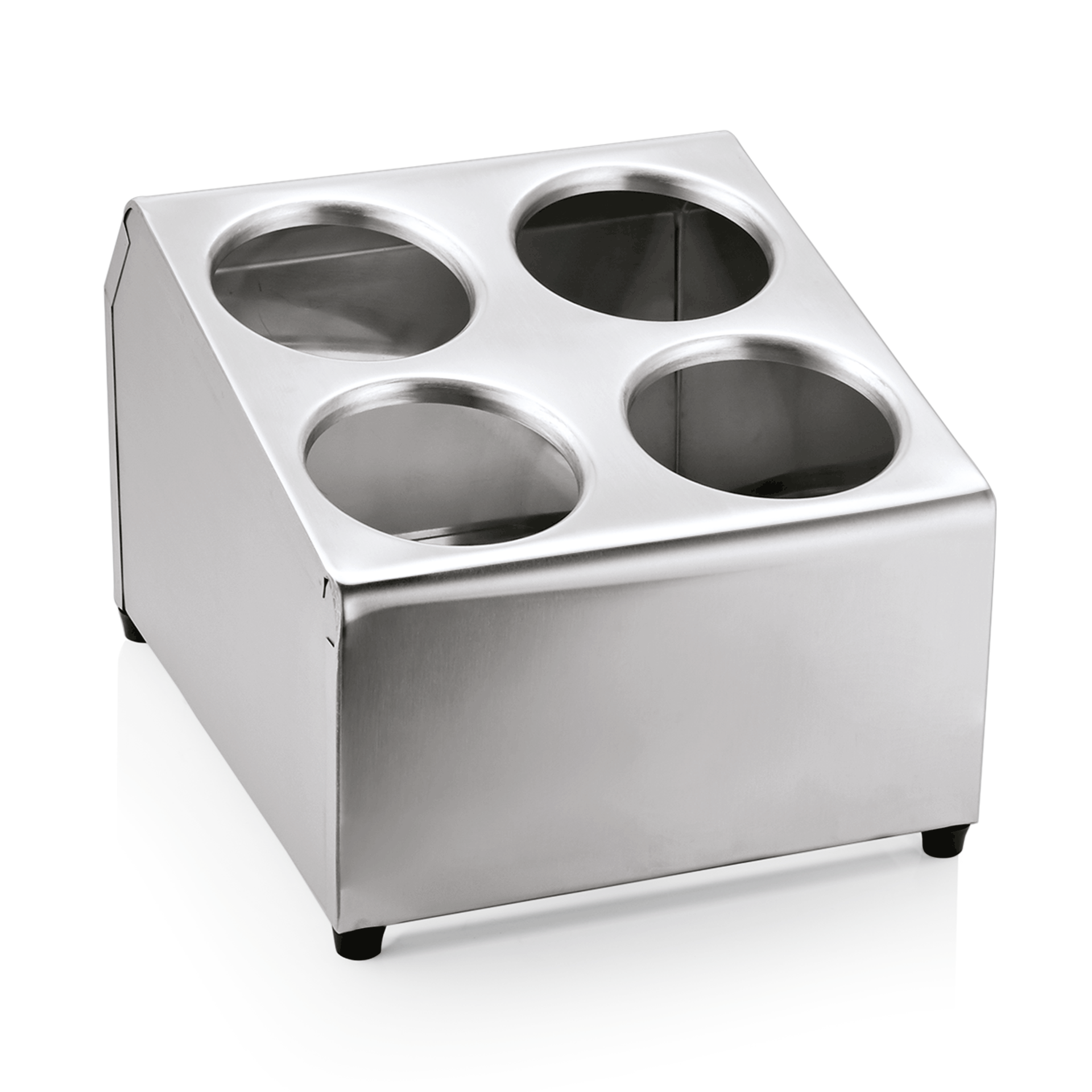 WAS Besteckbehälter, 25,5 x 30 x 21 cm, für 4 Besteckköcher, Edelstahl