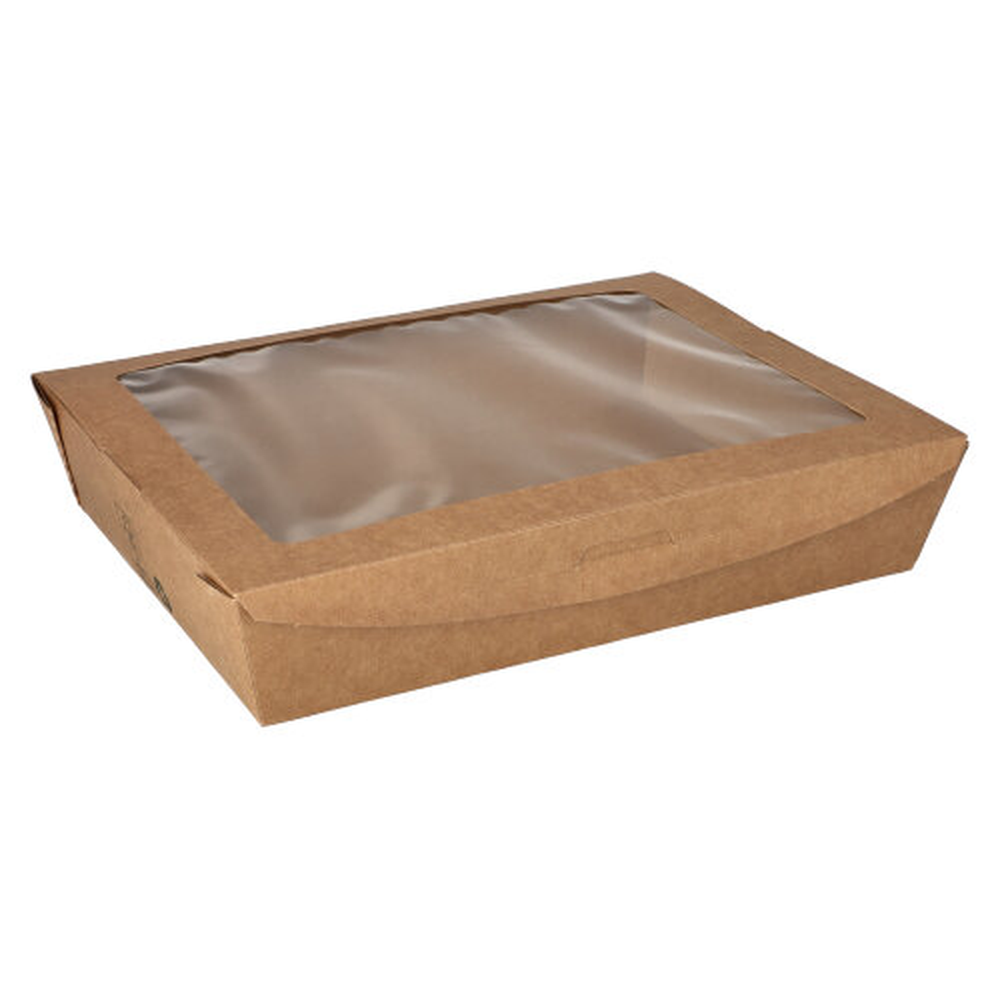 PAPSTAR Feinkostboxen Pappe pure eckig 1500 ml 4,5 cm x 21 cm x 16 cm braun