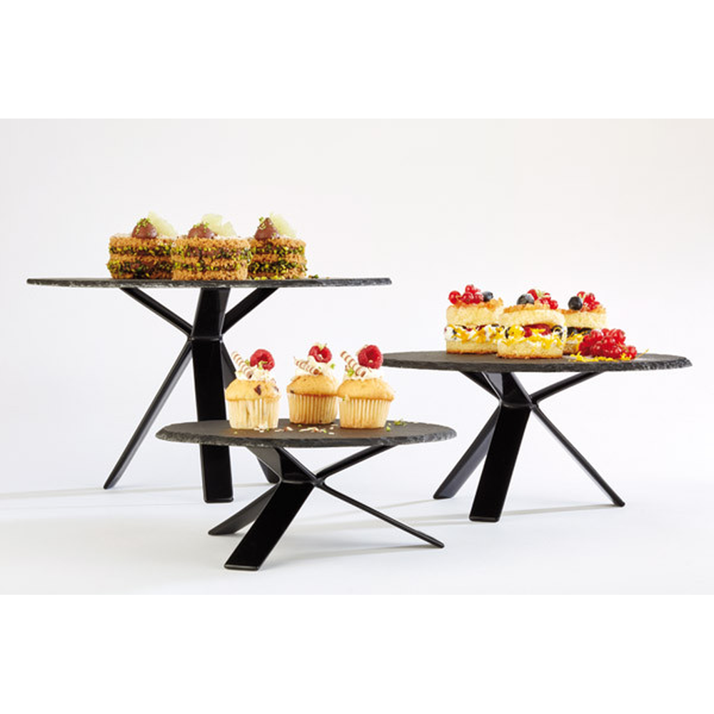 APS Buffet-Ständer -STAR- H: 18 cm , Metall, schwarz ummantelt