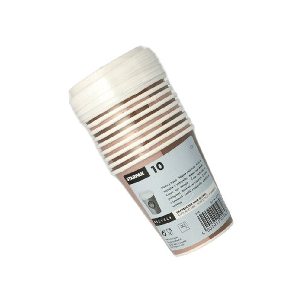 Papstar Trinkbecher, Pappe mit Deckel, PS "To Go" 0,2 l Ø 8 cm · 9,1 cm