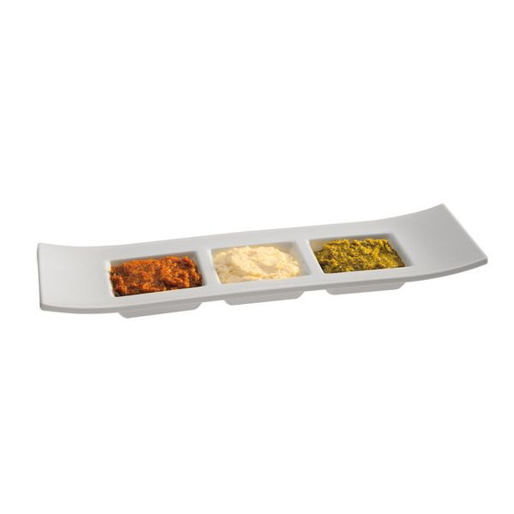 APS Dipschale -CASUAL- 29 x 9 cm, H: 3 cm , Melamin, weiß