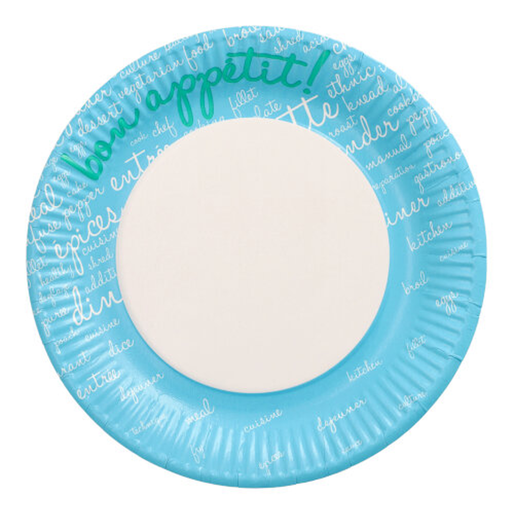 Papstar Teller, Pappe rund Ø 23 cm blau "Table Pleasures"