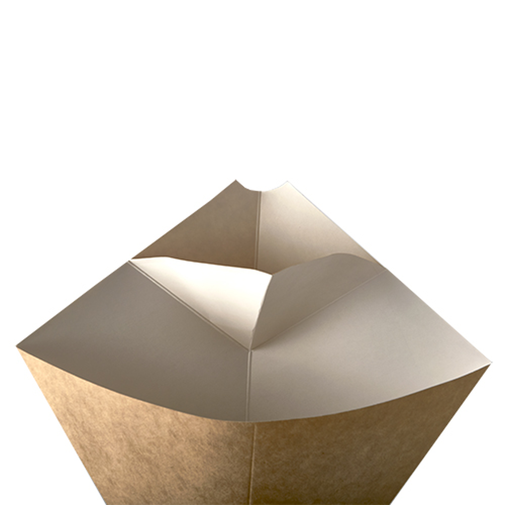 PAPSTAR Pommes-Frites-Spitztüten mit Dip-Ecke, Pappe pure 19,5 cm x 16,5 cm