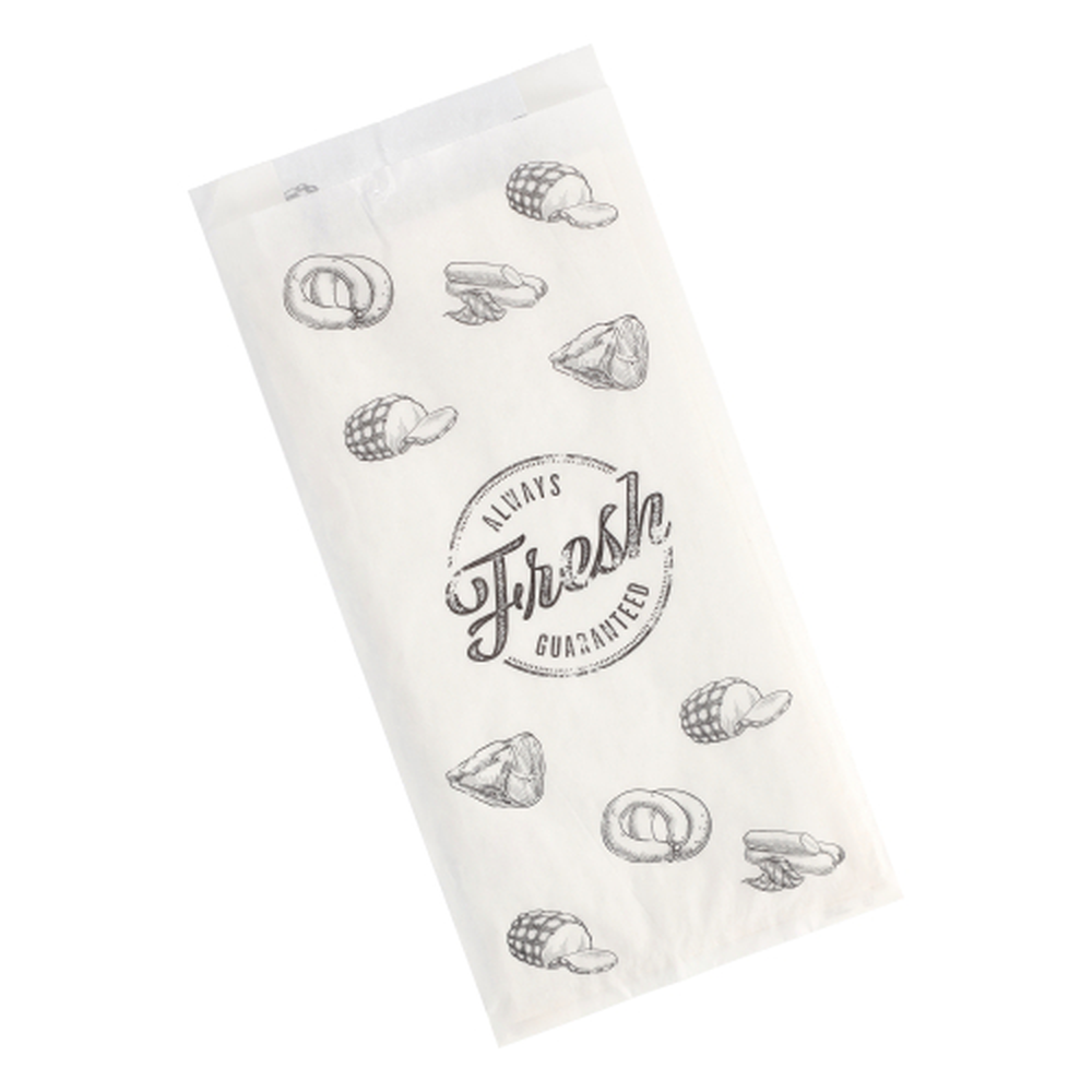 Papstar Fleischerbeutel, Kraftpapier, gefädelt 28 cm x 14 cm x 6 cm