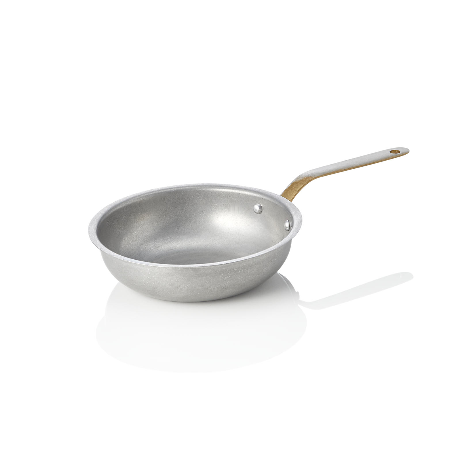 WAS Servierpfanne STEEL & STYLE VINTAGE mit Messinggriff, Ø 16 cm, 390 ml, Chrom