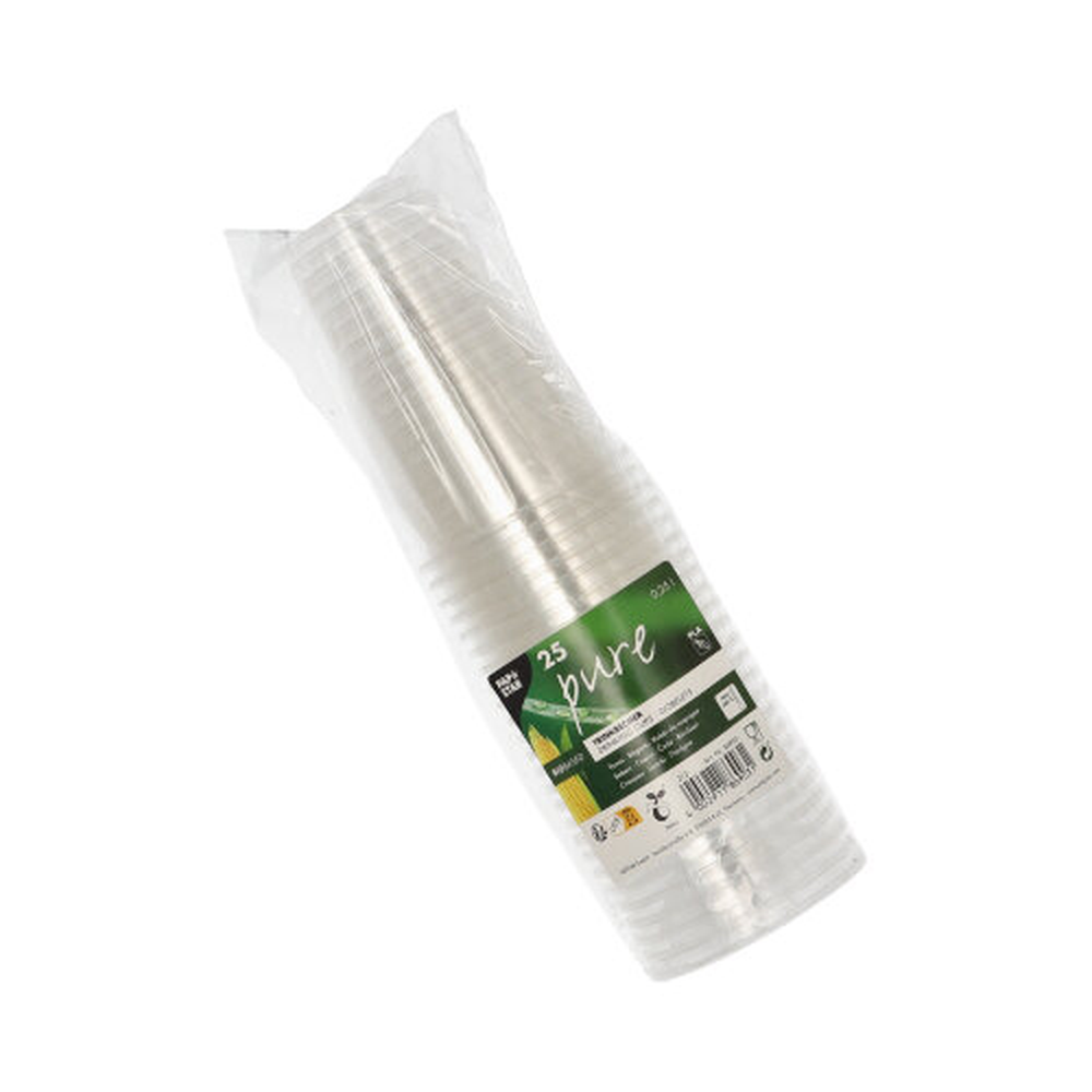 PAPSTAR Kaltgetränkebecher, PLA pure 0,25 l Ø 7,8 cm · 11 cm glasklar mit S