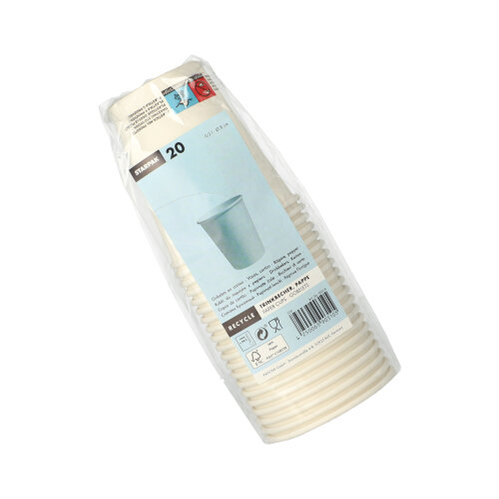 Papstar Trinkbecher, Pappe "To Go" 0,2 l Ø 8 cm · 9,1 cm weiss