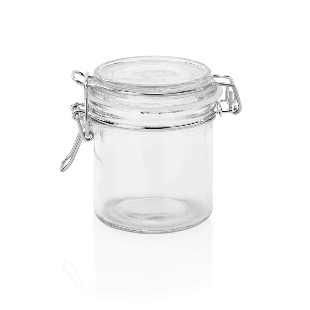 WAS Bügelverschlussglas Set, 0,3 ltr., Ø 8,5 cm, Höhe 10,5 cm, Set á 2 Stück, Gl