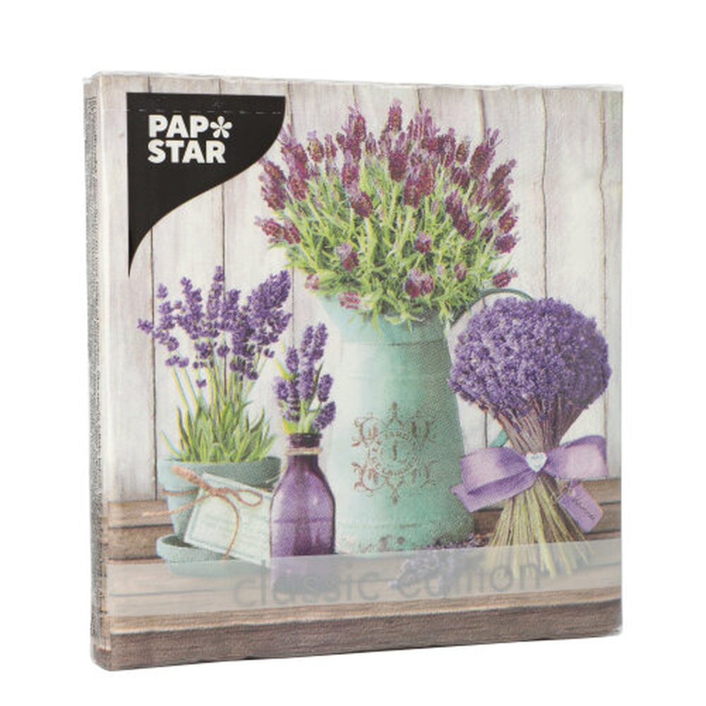 Papstar Servietten, 3-lagig 1/4-Falz 33 cm x 33 cm "Lavande"