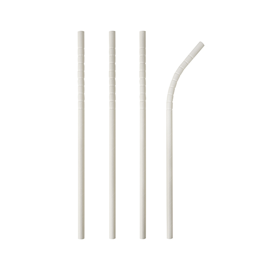 Papstar Trinkhalme Papier "pure" Ø 6 mm · 20 cm weiss flexibel