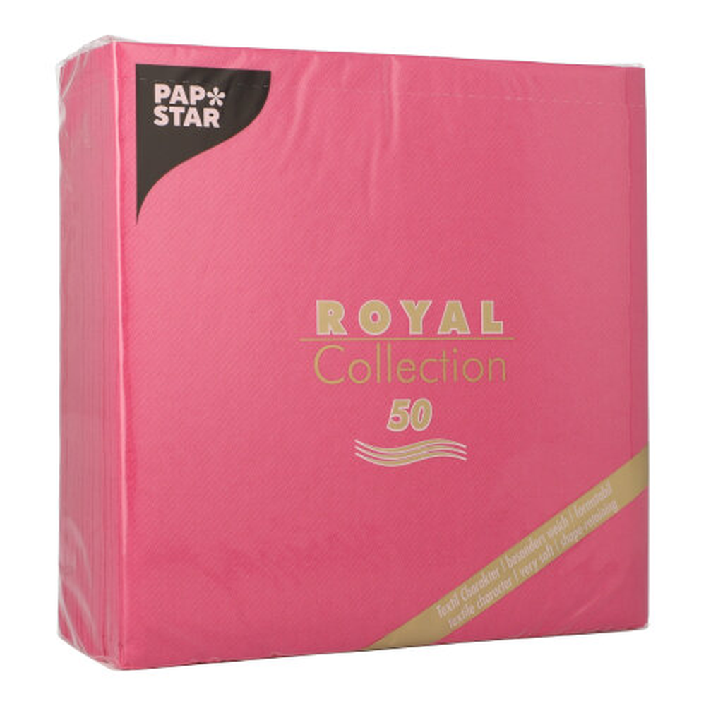 Papstar Servietten "ROYAL Collection" 1/4-Falz 40 cm x 40 cm fuchsia