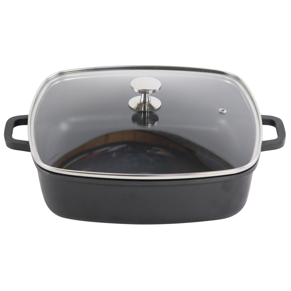 Contacto AluChef® Bräter, quadratisch 28 cm x 28 cm / schwarz Größe: 28 cm x 28 