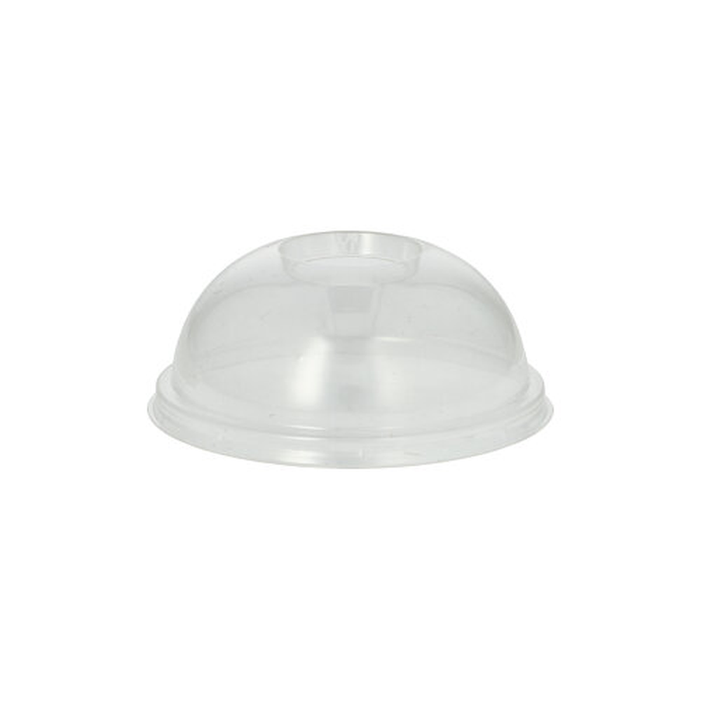 Papstar Dom-Deckel, PLA "pure" rund Ø 9,5 cm · 4,5 cm glasklar mit Lochung