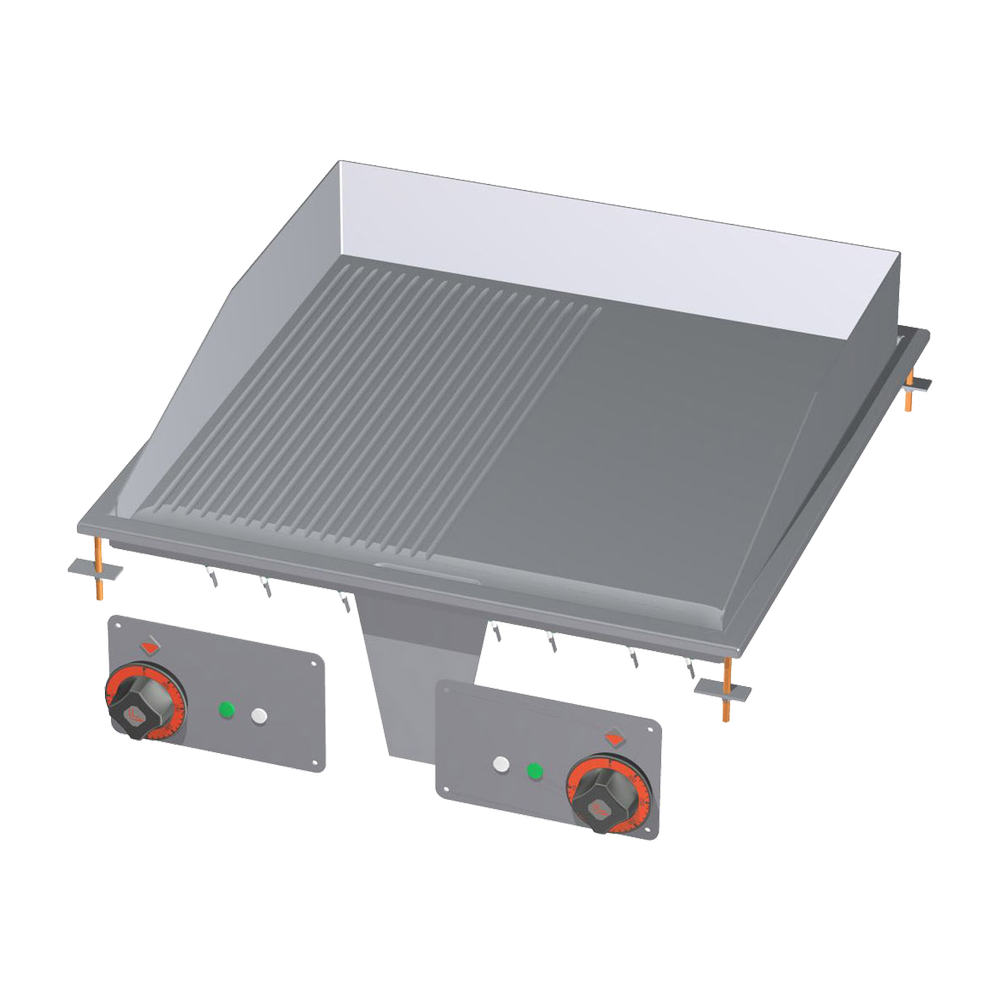 RM Gastro Grillplatte 56x55 drop-in elektrisch verchromt kombiniert 400 V / RM -