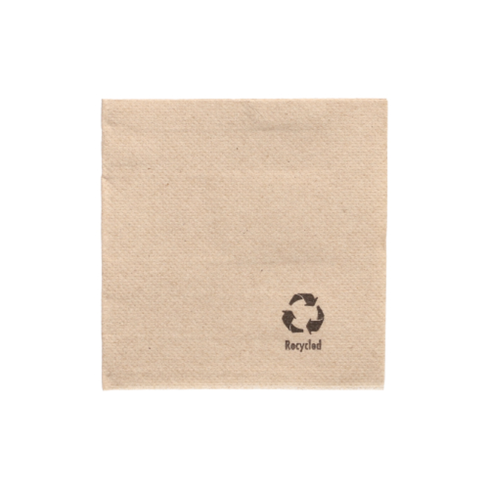 PAPSTAR Servietten, 2-lagig PUNTO 1/4-Falz 20 cm x 20 cm natur aus recycel
