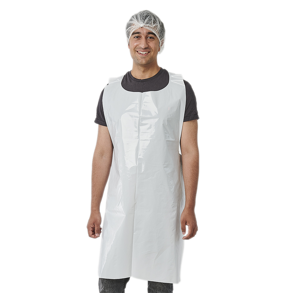 Papstar "WORK-INN/-PS" Latz-Schürzen, LDPE 130 cm x 75 cm weiss
