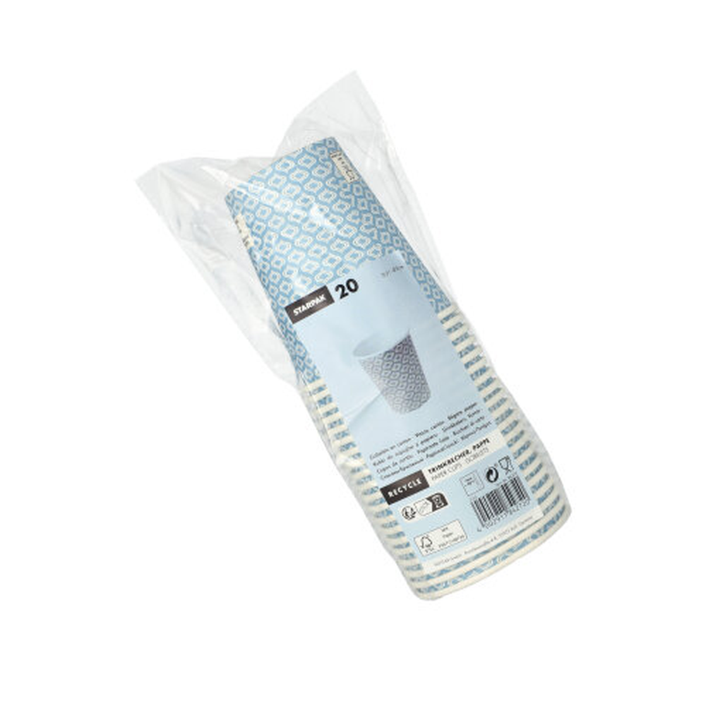 Papstar Trinkbecher, Pappe "To Go" 0,2 l Ø 8 cm · 9,1 cm "Blå droppen"