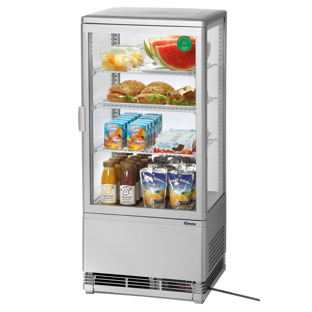 Bartscher Mini-Kühlvitrine 78L, silber