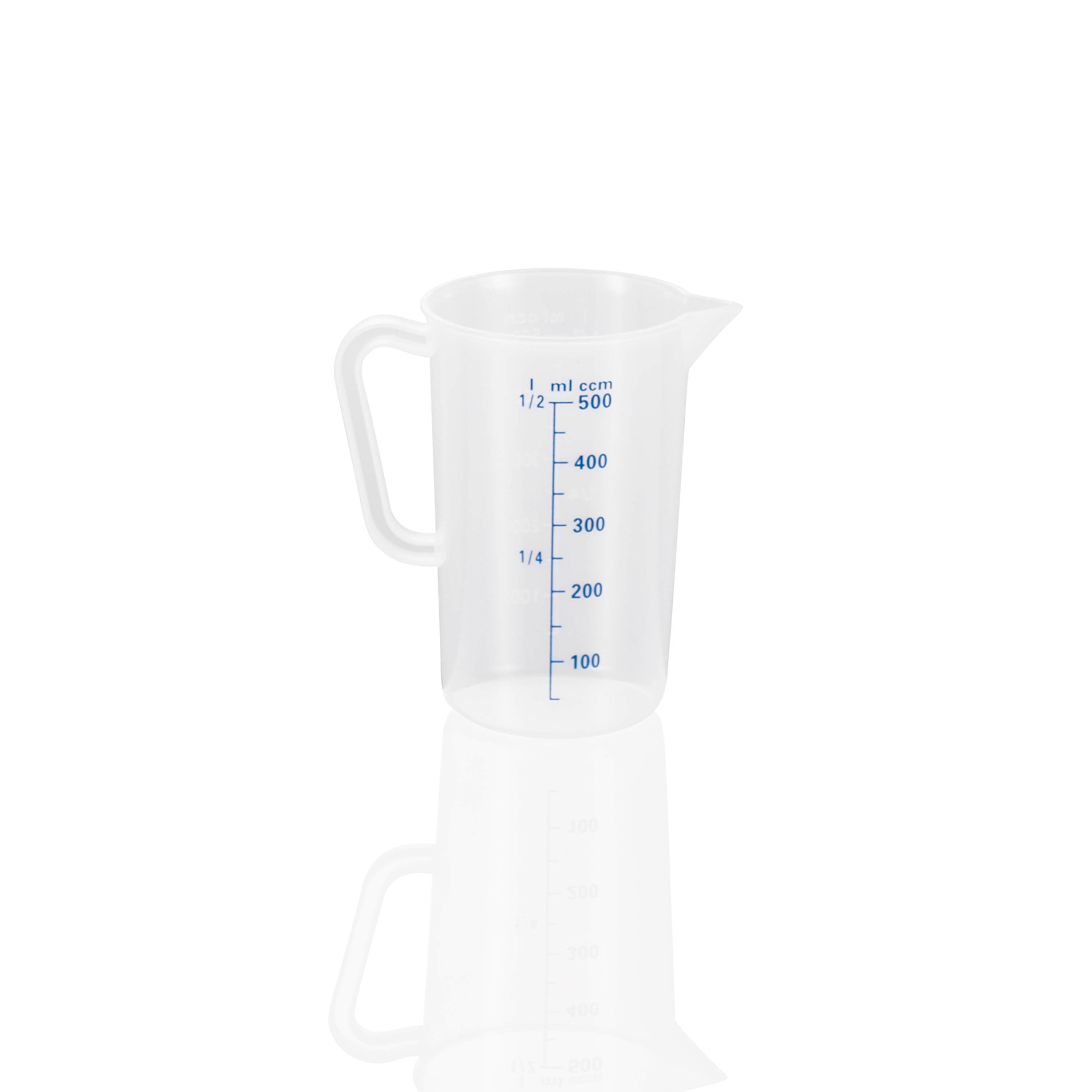 WAS Messbecher, Ø 9 cm, 0,5 ltr., mit 50 ml Skalierung, Polypropylen