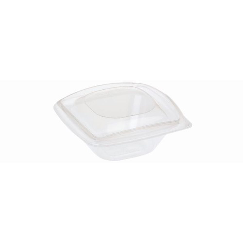 Pacovis Salatschale PLA 240ml transp., 126x126x55mm m.Deckel transp.