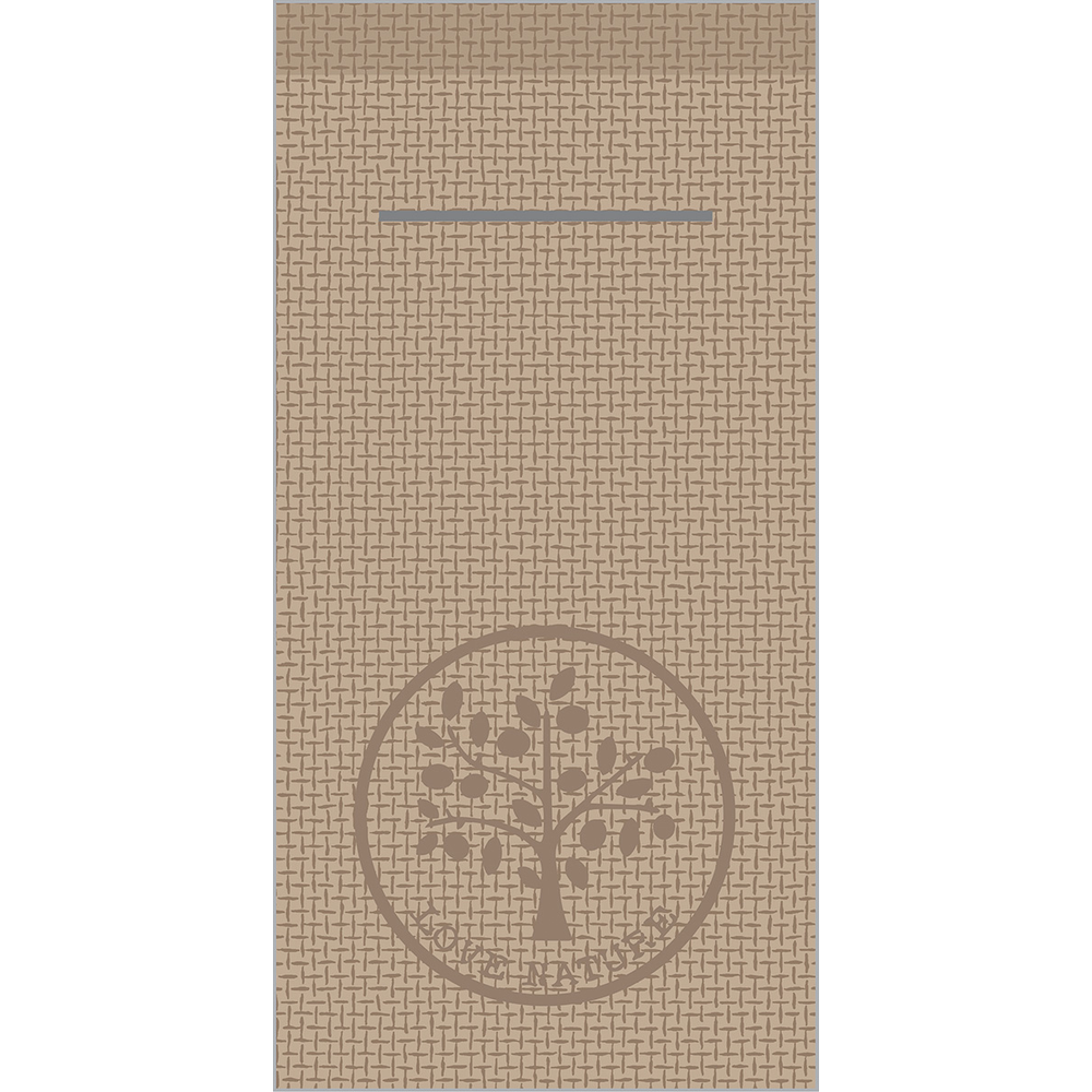 Mank Pocket-Napkins Love Nature-Jute beige grey 40 x 40 cm 1/8 Falz
