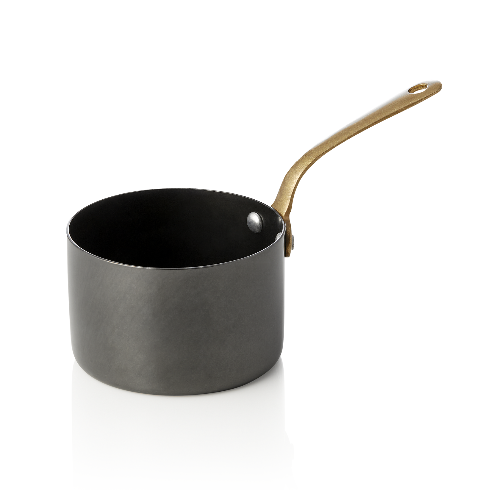 WAS Serviertopf STEEL & STYLE mit Messinggriff, 280 ml, Ø 9 cm, schwarz, Messing