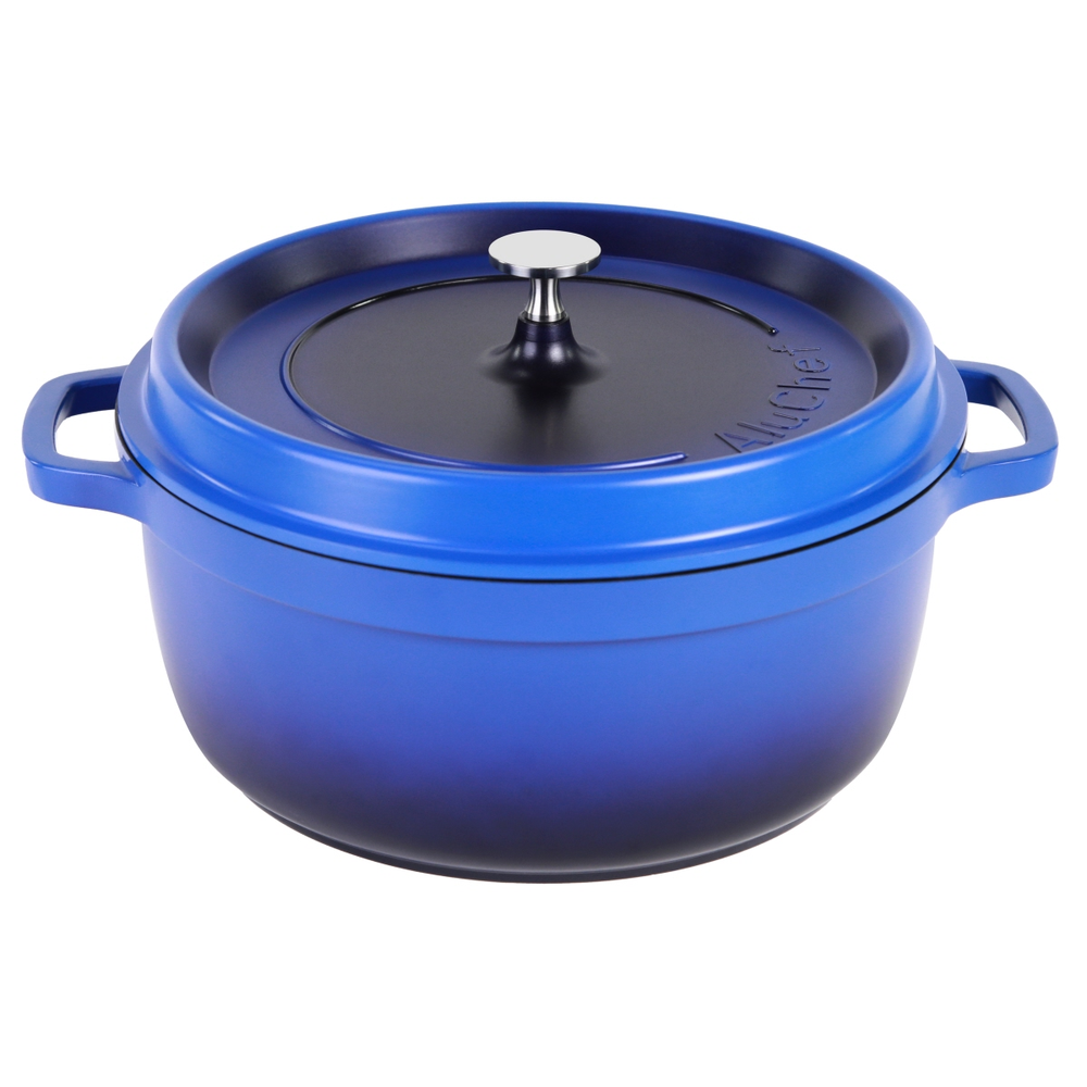 Contacto AluChef® Cocotte, rund 28 cm / blau Durchmesser innen: 28 cm, Höhe: 12 