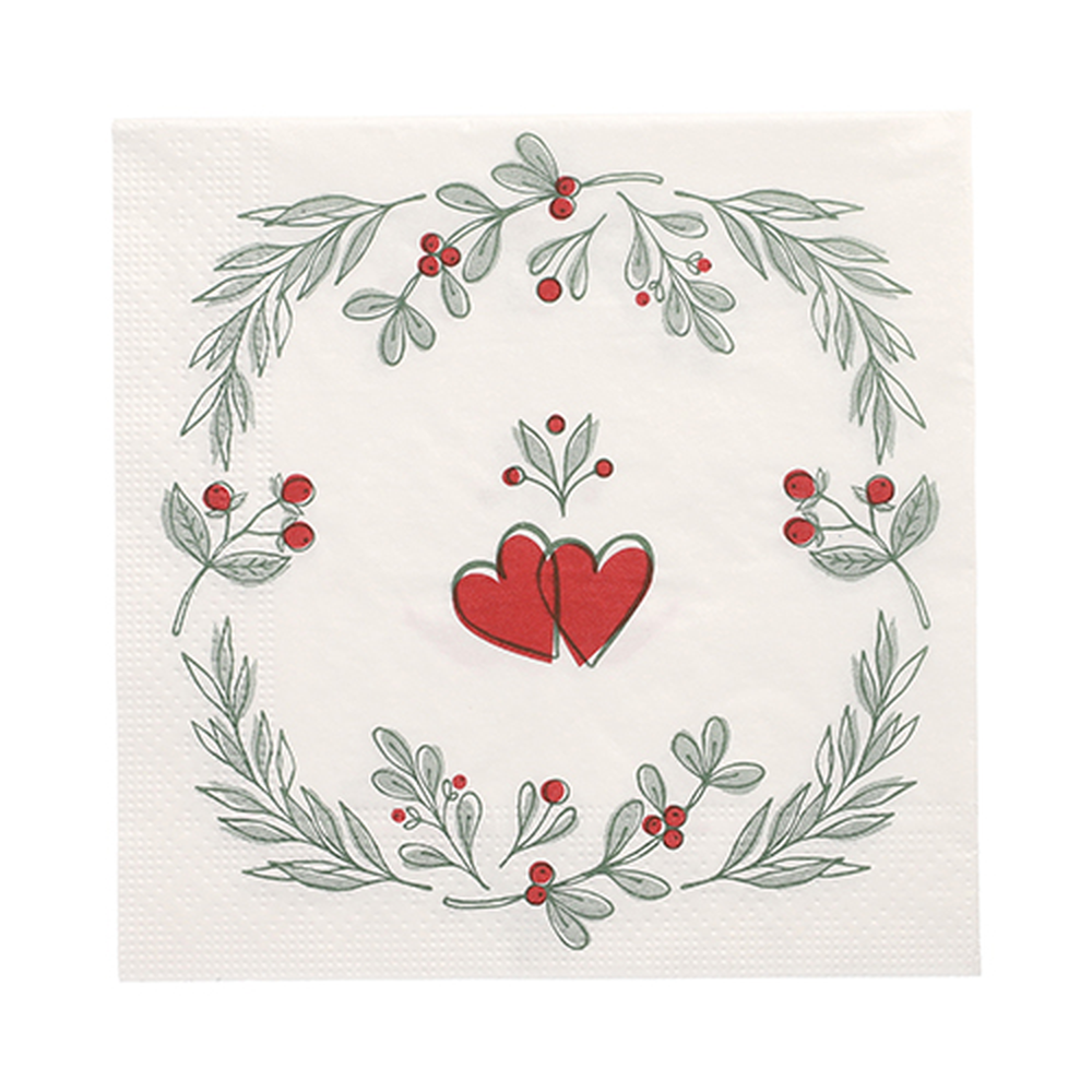 Papstar Servietten, 3-lagig 1/4-Falz 33 cm x 33 cm "Berries"