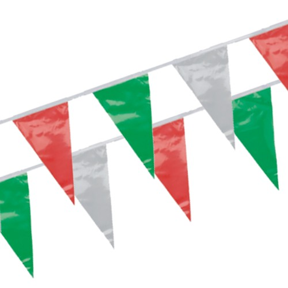 Papstar Wimpelkette, Folie 4 m grün/weiss/rot wetterfest