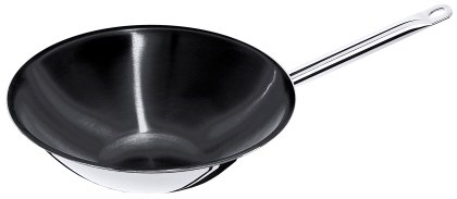 Contacto Wok Edelstahl mehrschichtig flacher Boden, Antihaft