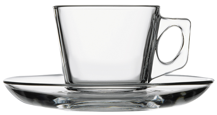 WAS Espressotasse mit Untertasse Vela, 0,08 ltr., Glas