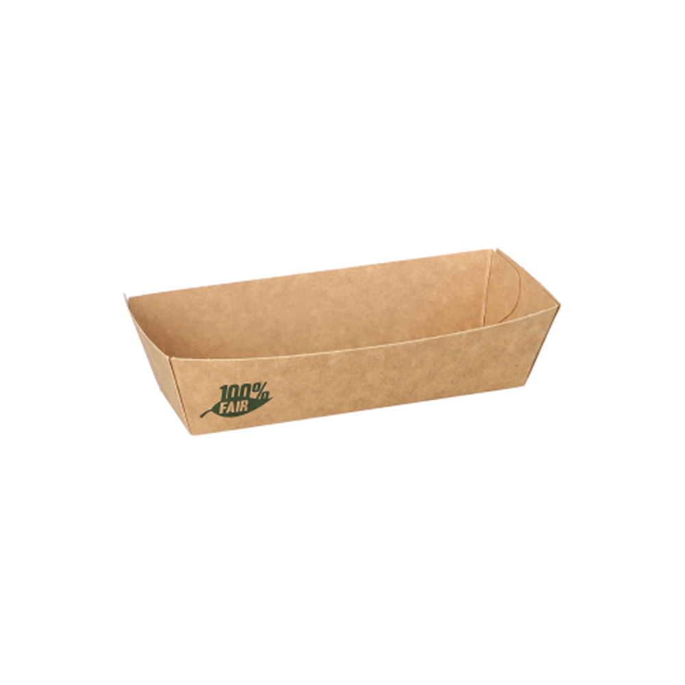 Papstar Snacktrays, Pappe "pure" 3 cm x 3,3 cm x 10,5 cm braun "100% Fair"