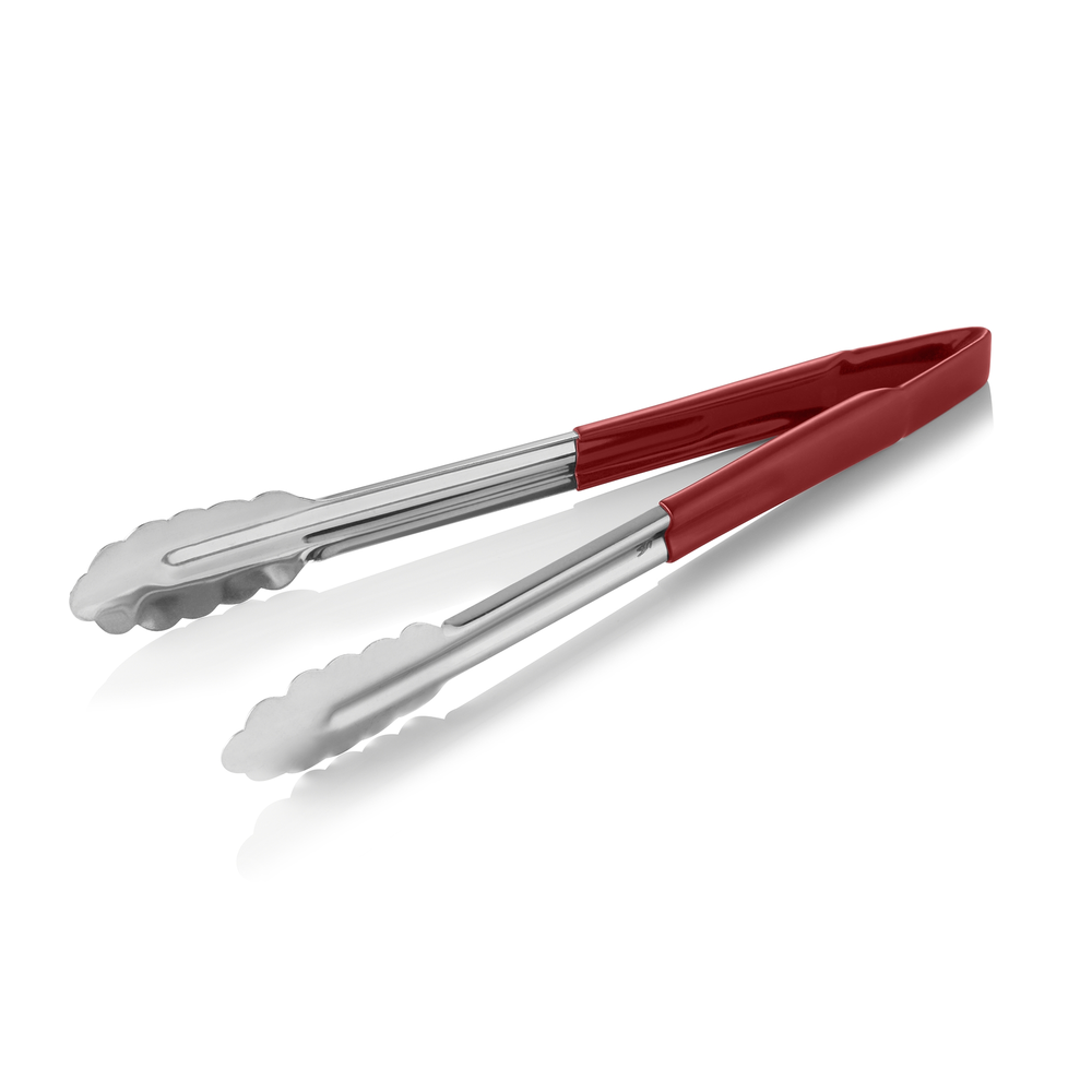 WAS HACCP Universalzange HACCP TONGS, 30 cm, rot, Chromstahl 18/0