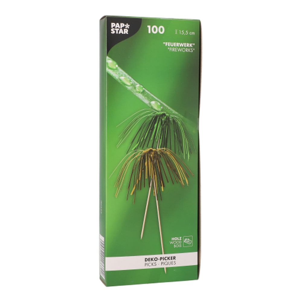 Papstar Deko-Picker 15,5 cm farbig sortiert "Feuerwerk"