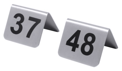 Contacto Tischnummernschilder 37-48 mit schwarzem Siebdruck