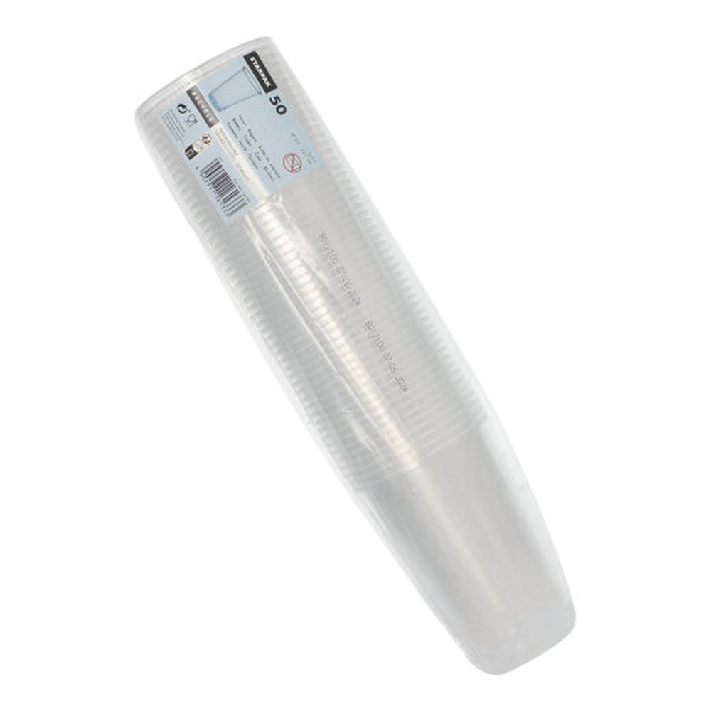 Papstar Trinkbecher, PP 0,5 l Ø 9,5 cm · 13,7 cm transparent mit Schaumrand