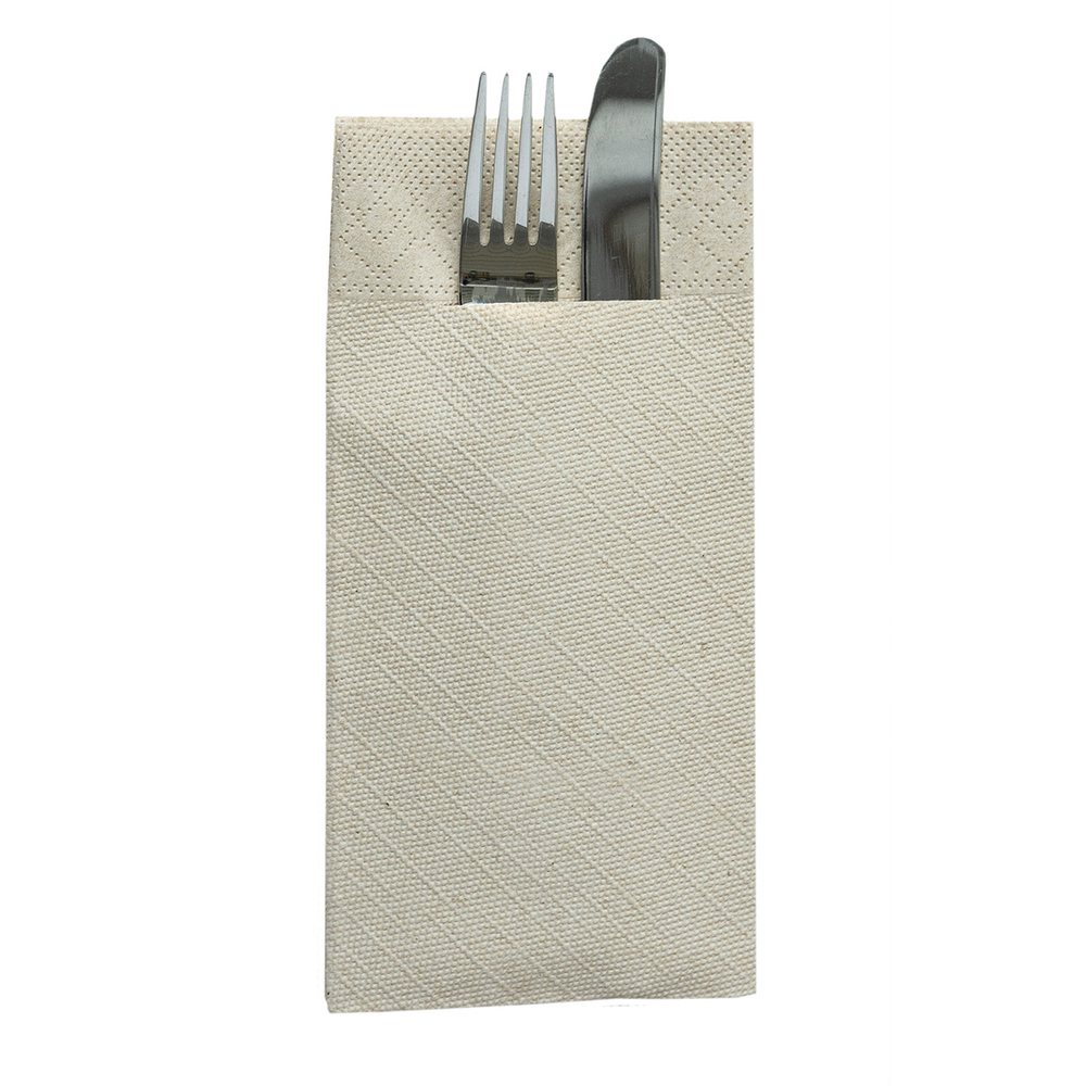 Mank Pocket-Napkins Basic recycled braun 40 x 40 cm 1/8 Falz
