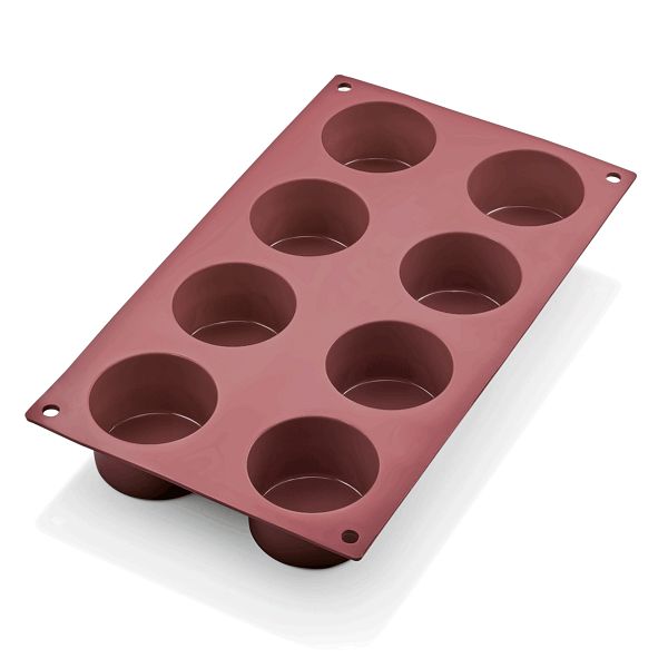 WAS Ramekin BAKEFLEX, 8 Formen, Ø 6 cm, rot, Silikon