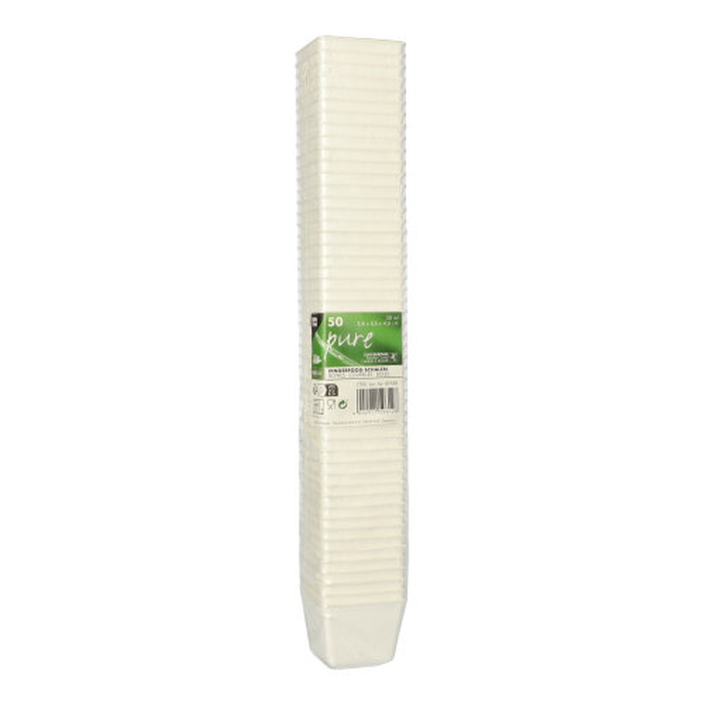 PAPSTAR Fingerfood - Schalen, Zuckerrohr pure eckig 50 ml 3,8 cm x 4,6 cm x