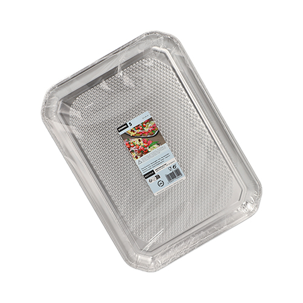 Papstar Servierplatten, Alu eckig 35 cm x 26 cm
