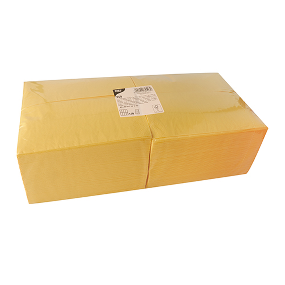 Papstar Servietten, 3-lagig 1/8-Falz 40 cm x 40 cm gelb