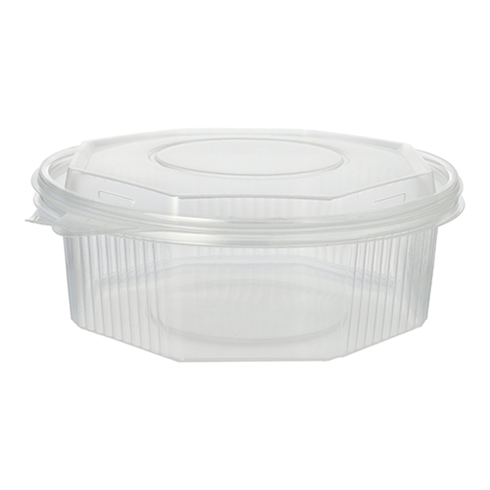 PAPSTAR Verpackungsbecher mit Klappdeckeln, PP 8-eckig 1,5 l 5,9 cm x 18 cm x